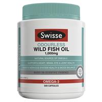 Dầu Cá Không Mùi - Swisse Ultiboost Odourless Wild Fish Oil 1000mg 500 Viên