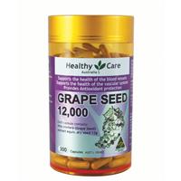 Thuốc bổ tim mạch Healthy Care Grape seed Extract 12000 mg tinh chất hạt nho