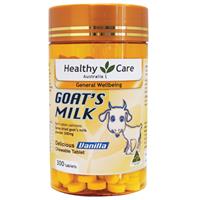 Sữa dê hương vị Vani -Healthy Care Goat Milk Vanilla Flavour Chewable 300 viên