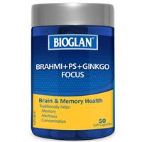Brahmi + PS + Ginkgo Focus Bioglan giúp tuần hoàn não , tăng trí nhớ, sự tập trung